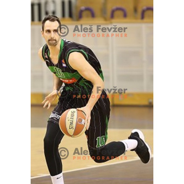 of Petrol Olimpija in action during ABA league basketball match between Petrol Olimpija and FMP in Tivoli Hall, Ljubljana on December 3, 2017