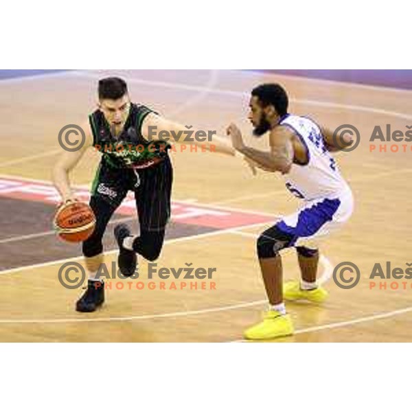 Jan Barbaric of Petrol Olimpija in action during FIBA Champions League basketball match between Petrol Olimpija and Rosa Radom in Tivoli Hall, Ljubljana on December 5, 2017