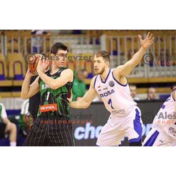 Drazen Bubnic of Petrol Olimpija in action during FIBA Champions League basketball match between Petrol Olimpija and Rosa Radom in Tivoli Hall, Ljubljana on December 5, 2017