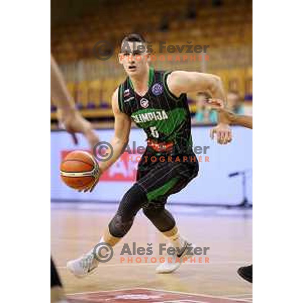 Jan Span of Petrol Olimpija in action during FIBA Champions League basketball match between Petrol Olimpija and Rosa Radom in Tivoli Hall, Ljubljana on December 5, 2017