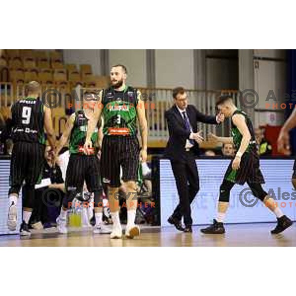 Jan Barbaric of Petrol Olimpija in action during FIBA Champions League basketball match between Petrol Olimpija and Rosa Radom in Tivoli Hall, Ljubljana on December 5, 2017