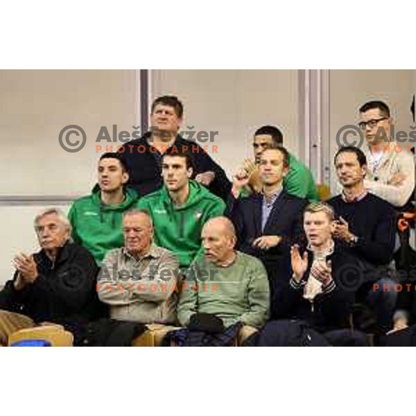 Erjon Kastrati, Igor Tratnik, Roman Lisac and Talor Battle of Petrol Olimpija during FIBA Champions League basketball match between Petrol Olimpija and Rosa Radom in Tivoli Hall, Ljubljana on December 5, 2017