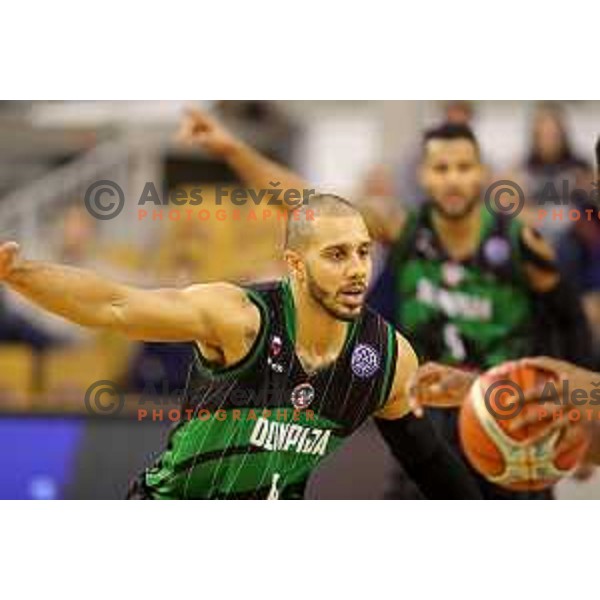 Jordan Morgan of Petrol Olimpija in action during FIBA Champions League basketball match between Petrol Olimpija and Rosa Radom in Tivoli Hall, Ljubljana on December 5, 2017
