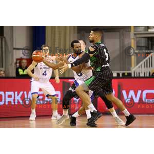 Devin Oliver of Petrol Olimpija in action during FIBA Champions League basketball match between Petrol Olimpija and Rosa Radom in Tivoli Hall, Ljubljana on December 5, 2017