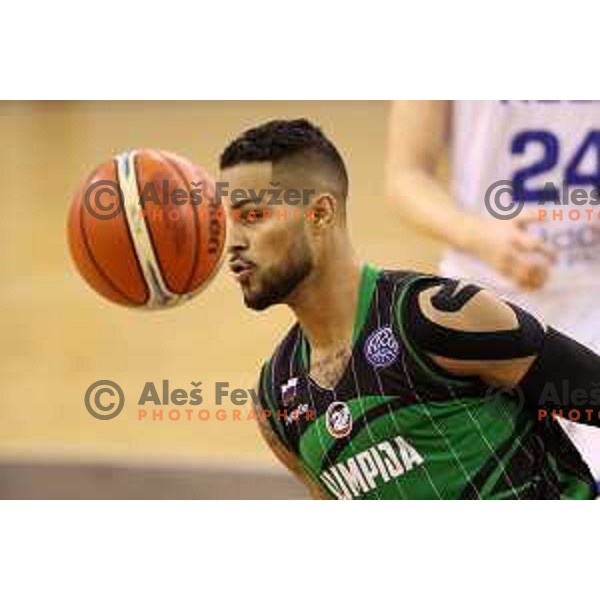 Devin Oliver of Petrol Olimpija in action during FIBA Champions League basketball match between Petrol Olimpija and Rosa Radom in Tivoli Hall, Ljubljana on December 5, 2017