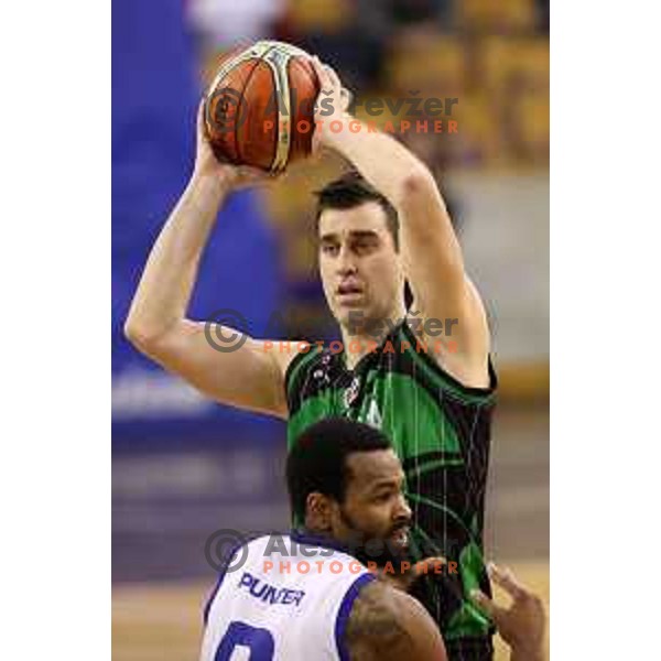 Drazen Bubnic of Petrol Olimpija in action during FIBA Champions League basketball match between Petrol Olimpija and Rosa Radom in Tivoli Hall, Ljubljana on December 5, 2017