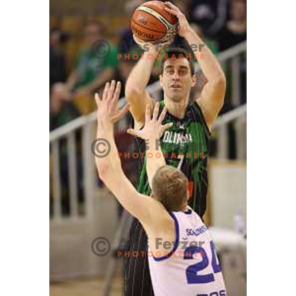 Drazen Bubnic of Petrol Olimpija in action during FIBA Champions League basketball match between Petrol Olimpija and Rosa Radom in Tivoli Hall, Ljubljana on December 5, 2017