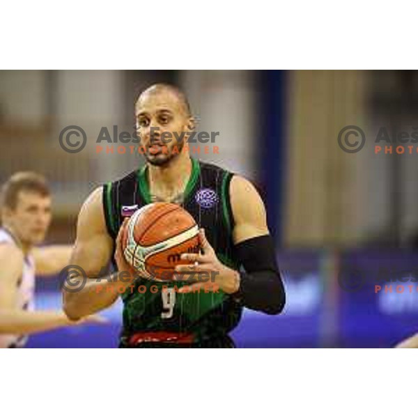 Jordan Morgan of Petrol Olimpija in action during FIBA Champions League basketball match between Petrol Olimpija and Rosa Radom in Tivoli Hall, Ljubljana on December 5, 2017