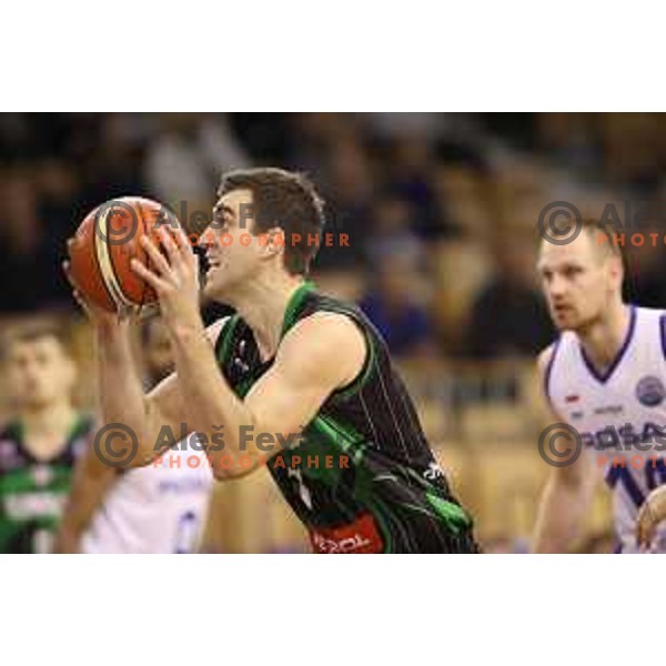 Drazen Bubnic of Petrol Olimpija in action during FIBA Champions League basketball match between Petrol Olimpija and Rosa Radom in Tivoli Hall, Ljubljana on December 5, 2017