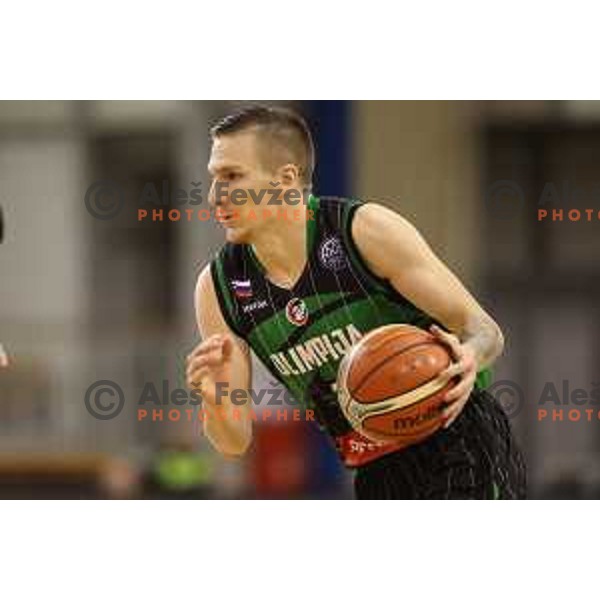 Gregor Hrovat of Petrol Olimpija in action during FIBA Champions League basketball match between Petrol Olimpija and Rosa Radom in Tivoli Hall, Ljubljana on December 5, 2017