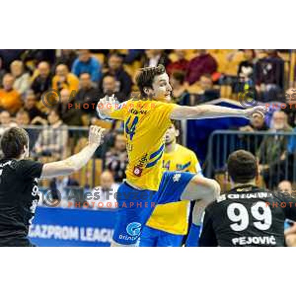 Celje’s Matic Groselj (14) in action during SEHA League match between Celje PL and Gorenje Velenje, in Zlatorog Hall, Celje on December 10, 2017 