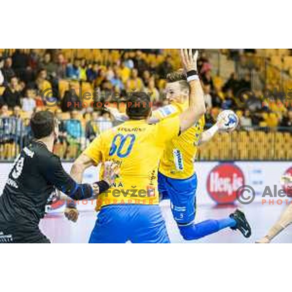 Celje’s Jaka Malus (5) in action during SEHA League match between Celje PL and Gorenje Velenje, in Zlatorog Hall, Celje on December 10, 2017 