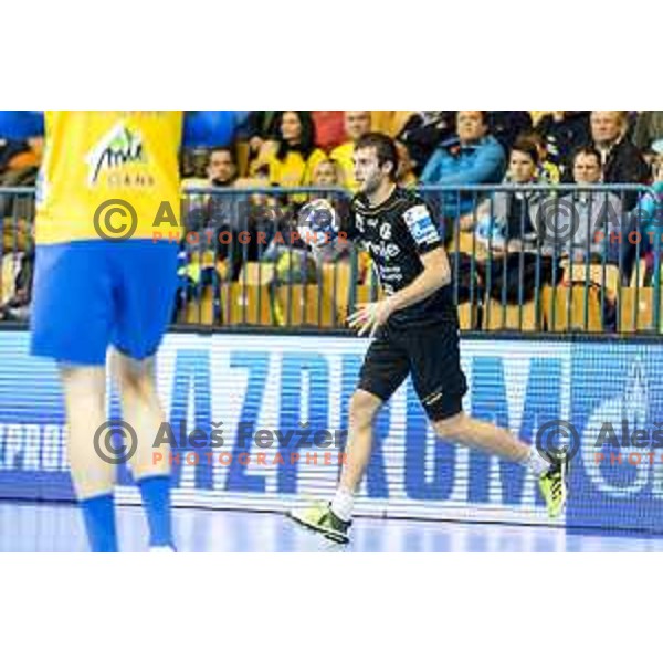 Gorenje’s Matic Verdinek (25) in action during SEHA League match between Celje PL and Gorenje Velenje, in Zlatorog Hall, Celje on December 10, 2017 