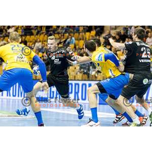 Gorenje’s Jan Grebenc (13) in action during SEHA League match between Celje PL and Gorenje Velenje, in Zlatorog Hall, Celje on December 10, 2017 