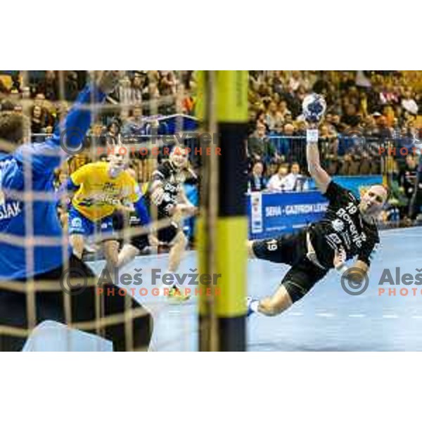 Gorenje’s Alem Toskic (19) in action during SEHA League match between Celje PL and Gorenje Velenje, in Zlatorog Hall, Celje on December 10, 2017 
