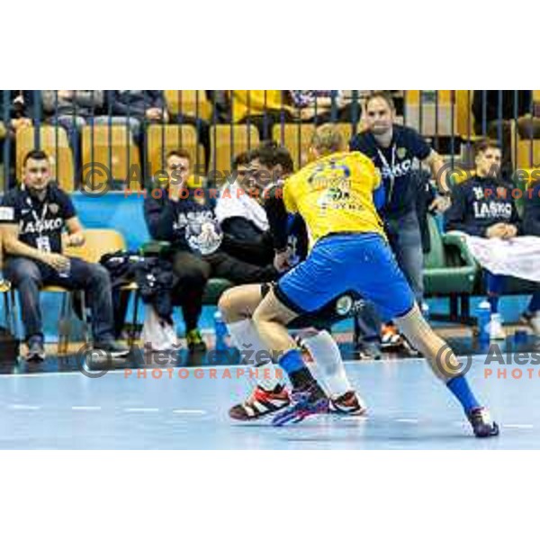 Gorenje’s Gregor Potocnik (21) in action during SEHA League match between Celje PL and Gorenje Velenje, in Zlatorog Hall, Celje on December 10, 2017 