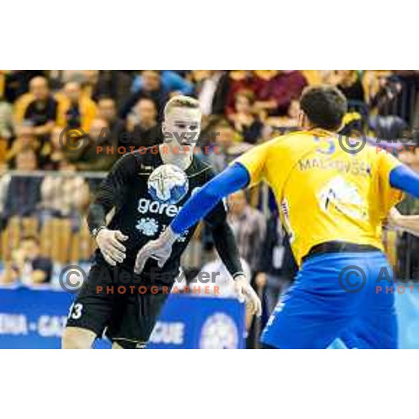 Gorenje’s Jan Grebenc (13) in action during SEHA League match between Celje PL and Gorenje Velenje, in Zlatorog Hall, Celje on December 10, 2017 