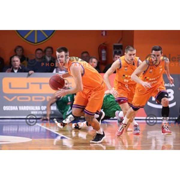 Matej Rojc of Helios Suns in action during Nova KBM league basketball match between Helios Suns and Petrol Olimpija in Domzale Sports Hall, Slovenia on December 10, 2017