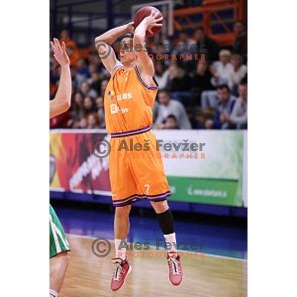 Jure Pelko of Helios Suns in action during Nova KBM league basketball match between Helios Suns and Petrol Olimpija in Domzale Sports Hall, Slovenia on December 10, 2017