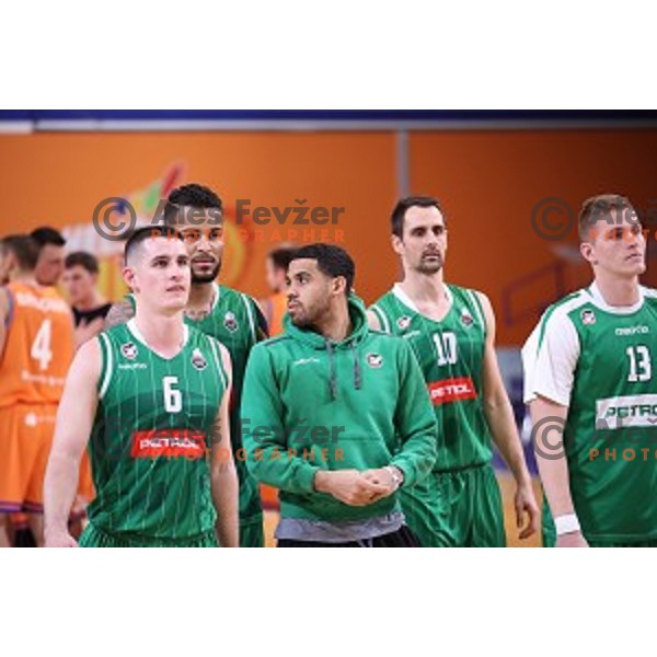 Jan Span and Talor Battle during Nova KBM league basketball match between Helios Suns and Petrol Olimpija in Domzale Sports Hall, Slovenia on December 10, 2017