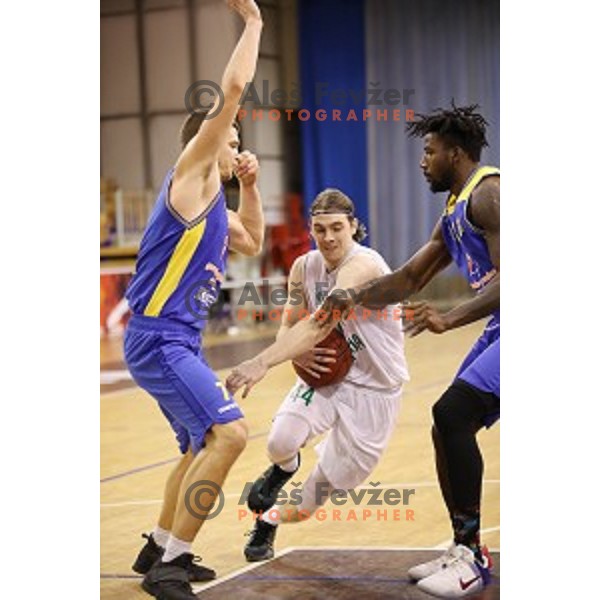 of Ilirija action during Nova KBM league basketball match between Ilirija and Sencur GGD in Tivoli Hall, Ljubljana, Slovenia on December 10, 2017