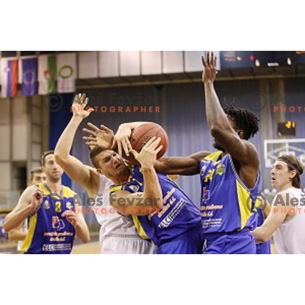 of Ilirija action during Nova KBM league basketball match between Ilirija and Sencur GGD in Tivoli Hall, Ljubljana, Slovenia on December 10, 2017