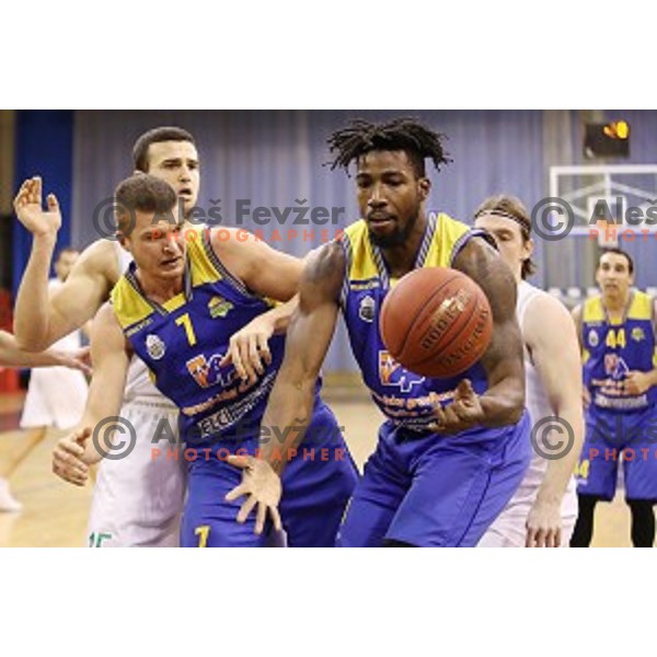 of Ilirija action during Nova KBM league basketball match between Ilirija and Sencur GGD in Tivoli Hall, Ljubljana, Slovenia on December 10, 2017