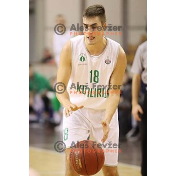 of Ilirija action during Nova KBM league basketball match between Ilirija and Sencur GGD in Tivoli Hall, Ljubljana, Slovenia on December 10, 2017