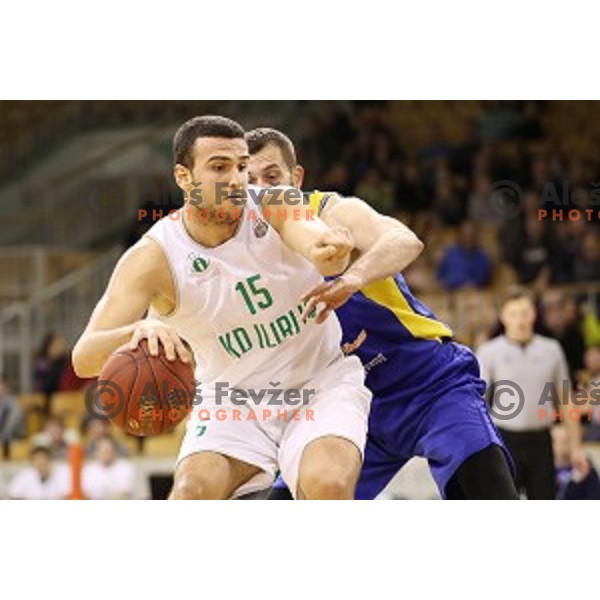 of Ilirija action during Nova KBM league basketball match between Ilirija and Sencur GGD in Tivoli Hall, Ljubljana, Slovenia on December 10, 2017