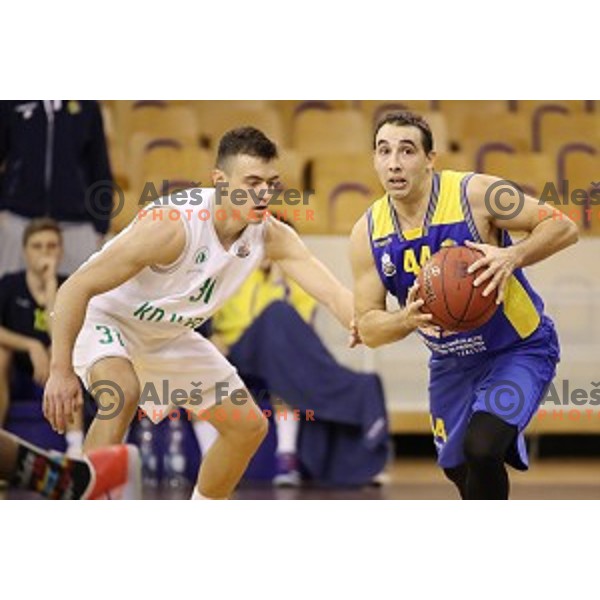 of Ilirija action during Nova KBM league basketball match between Ilirija and Sencur GGD in Tivoli Hall, Ljubljana, Slovenia on December 10, 2017