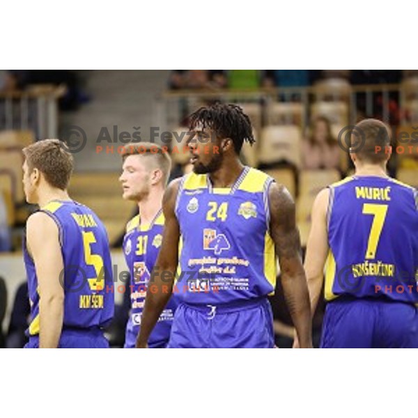 of Ilirija action during Nova KBM league basketball match between Ilirija and Sencur GGD in Tivoli Hall, Ljubljana, Slovenia on December 10, 2017