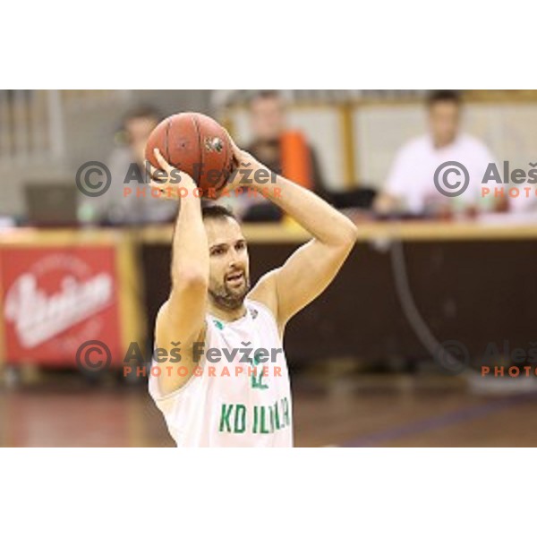of Ilirija action during Nova KBM league basketball match between Ilirija and Sencur GGD in Tivoli Hall, Ljubljana, Slovenia on December 10, 2017