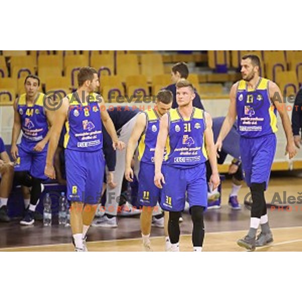 of Ilirija action during Nova KBM league basketball match between Ilirija and Sencur GGD in Tivoli Hall, Ljubljana, Slovenia on December 10, 2017