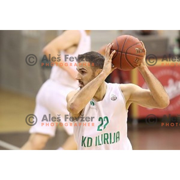 of Ilirija action during Nova KBM league basketball match between Ilirija and Sencur GGD in Tivoli Hall, Ljubljana, Slovenia on December 10, 2017