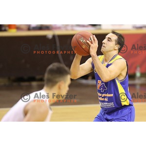 of Ilirija action during Nova KBM league basketball match between Ilirija and Sencur GGD in Tivoli Hall, Ljubljana, Slovenia on December 10, 2017