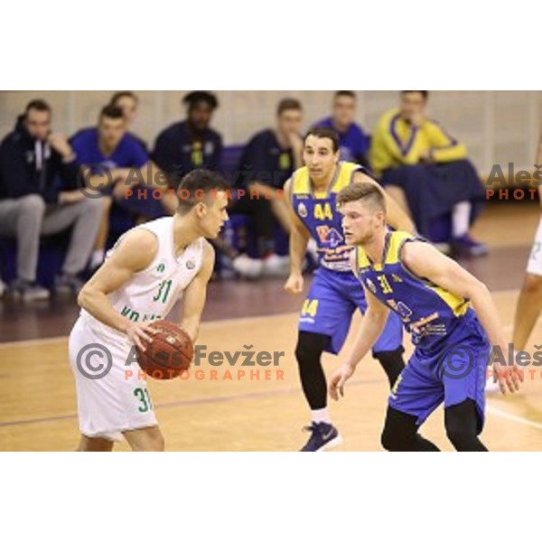 of Ilirija action during Nova KBM league basketball match between Ilirija and Sencur GGD in Tivoli Hall, Ljubljana, Slovenia on December 10, 2017