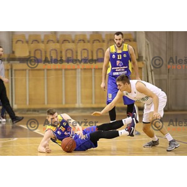 of Ilirija action during Nova KBM league basketball match between Ilirija and Sencur GGD in Tivoli Hall, Ljubljana, Slovenia on December 10, 2017