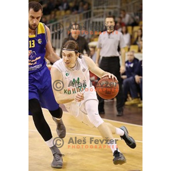 of Ilirija action during Nova KBM league basketball match between Ilirija and Sencur GGD in Tivoli Hall, Ljubljana, Slovenia on December 10, 2017