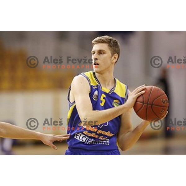 of Ilirija action during Nova KBM league basketball match between Ilirija and Sencur GGD in Tivoli Hall, Ljubljana, Slovenia on December 10, 2017