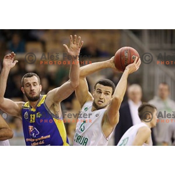of Ilirija action during Nova KBM league basketball match between Ilirija and Sencur GGD in Tivoli Hall, Ljubljana, Slovenia on December 10, 2017