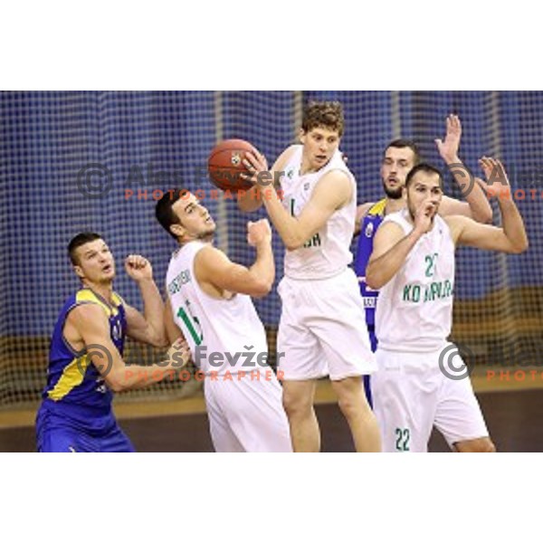 of Ilirija action during Nova KBM league basketball match between Ilirija and Sencur GGD in Tivoli Hall, Ljubljana, Slovenia on December 10, 2017