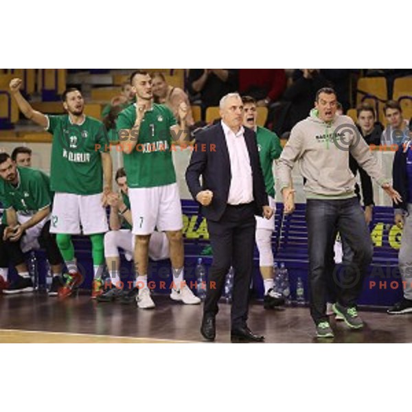 of Ilirija action during Nova KBM league basketball match between Ilirija and Sencur GGD in Tivoli Hall, Ljubljana, Slovenia on December 10, 2017
