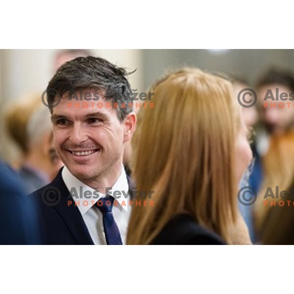 Peter Kauzer during the reception of the president with Slovenian athletes at the office of the president of Slovenia, Ljubljana, Slovenia on December 12, 2017