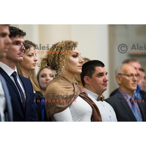 Ilka Stuhec during the reception of the president with Slovenian athletes at the office of the president of Slovenia, Ljubljana, Slovenia on December 12, 2017