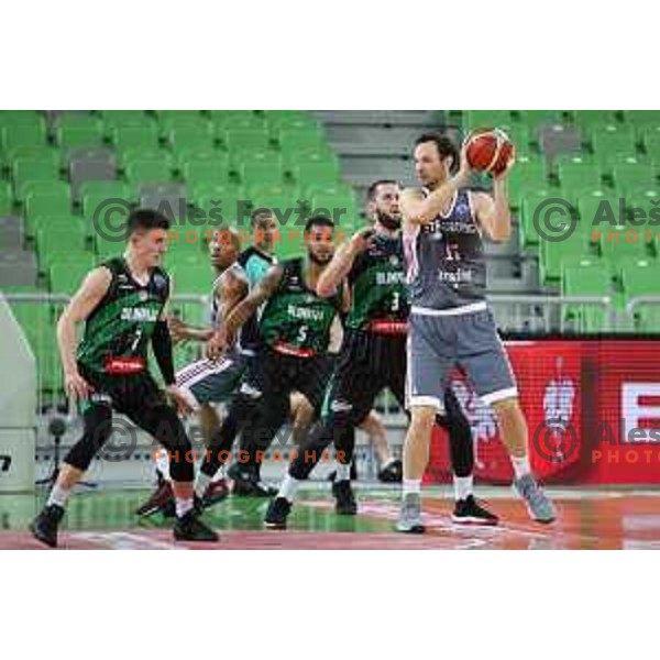 Bojan Radulovic of Petrol Olimpija in action during FIBA Champions League basketball match between Petrol Olimpija and Sig Strasbourg in Stozice Hall, Ljubljana on December 12, 2017