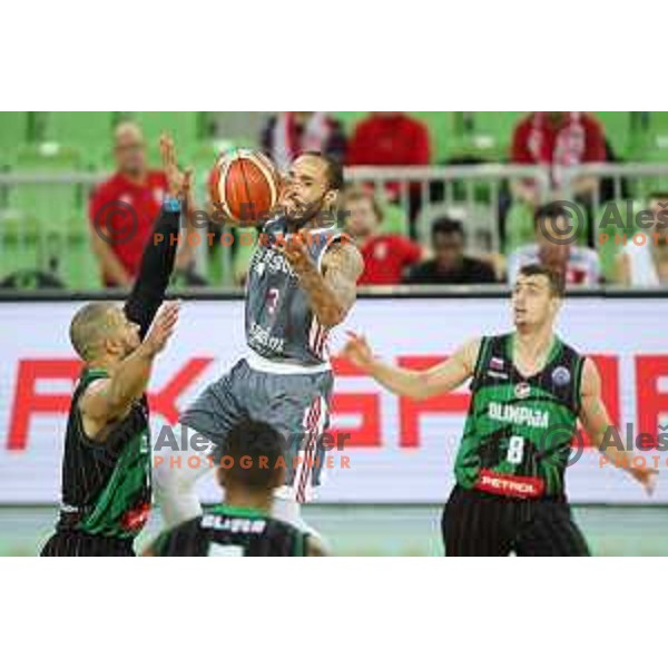 Zach Wright in action during FIBA Champions League basketball match between Petrol Olimpija and Sig Strasbourg in Stozice Hall, Ljubljana on December 12, 2017