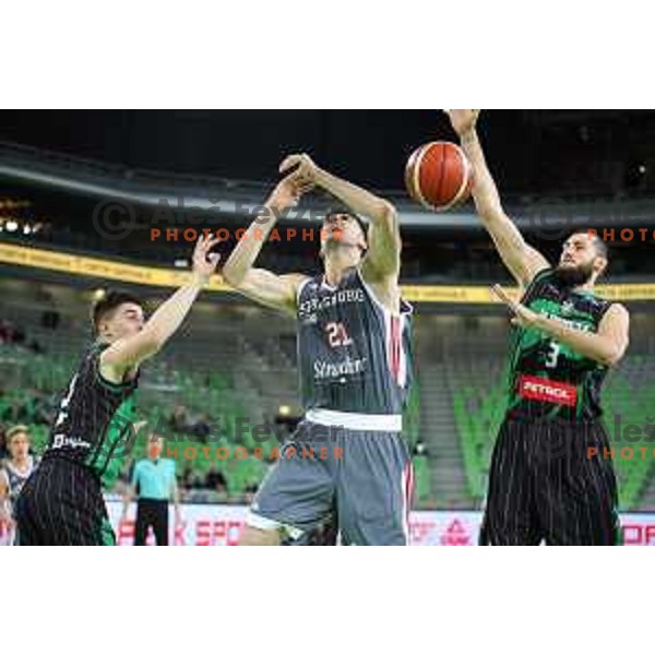 Bojan Radulovic of Petrol Olimpija in action during FIBA Champions League basketball match between Petrol Olimpija and Sig Strasbourg in Stozice Hall, Ljubljana on December 12, 2017