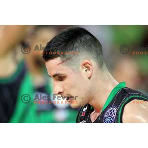 Jan Span of Petrol Olimpija in action during FIBA Champions League basketball match between Petrol Olimpija and Sig Strasbourg in Stozice Hall, Ljubljana on December 12, 2017