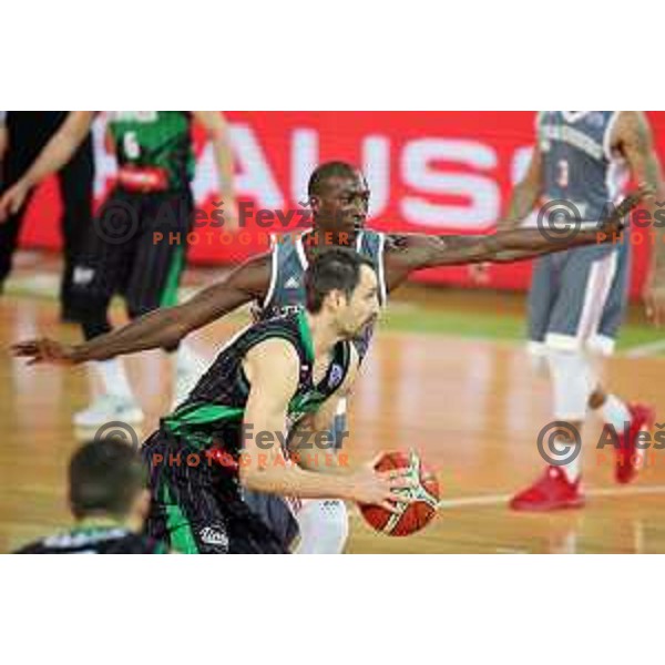 Domen Lorbek of Petrol Olimpija in action during FIBA Champions League basketball match between Petrol Olimpija and Sig Strasbourg in Stozice Hall, Ljubljana on December 12, 2017