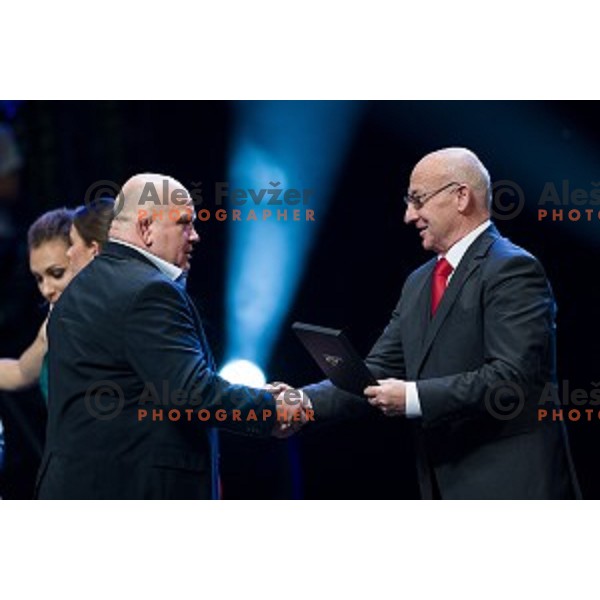 Marjan Fabjan, Bogdan Gabrovec during sportsman of the year 2017 awards, Cankarjev Dom, Ljubljana, Slovenia on December 12, 2017